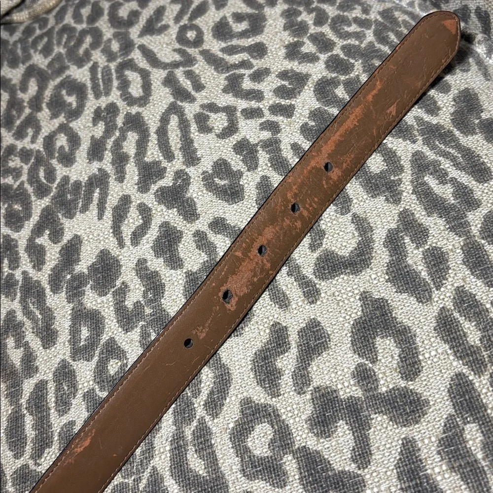 Vintage Ralph Lauren Brown and Black Leather Belt snakeskin embossed classic